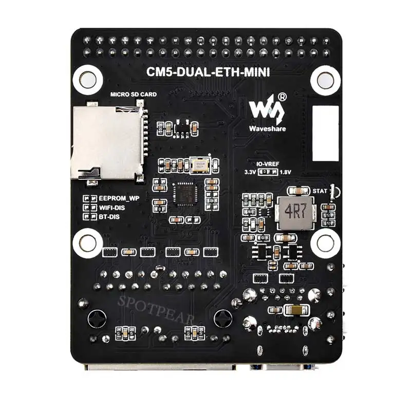Raspberry Pi CM5 ��ǻ�� ��� 5 ��� �Ⱑ��Ʈ �̴��� RJ45 Ȯ�� IO ���̽� ���� waveshare CM5-DUAL-ETH-MINI