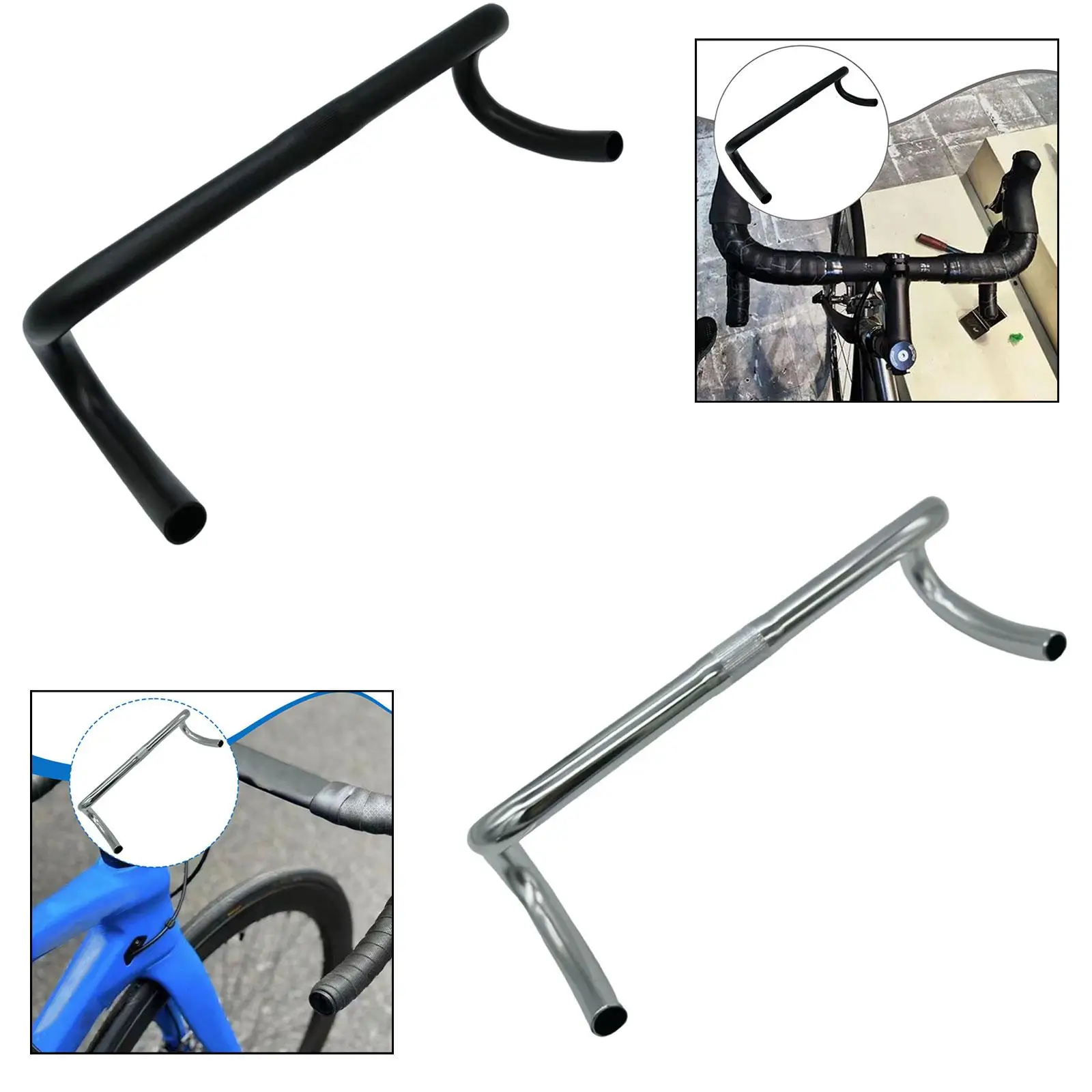 Road Bike Handlebar, Lightweight Aluminum Alloy, Replaces Sturdy Bent Bar, Drop Bar, Curved Bike Handlebar Cycling Accessories