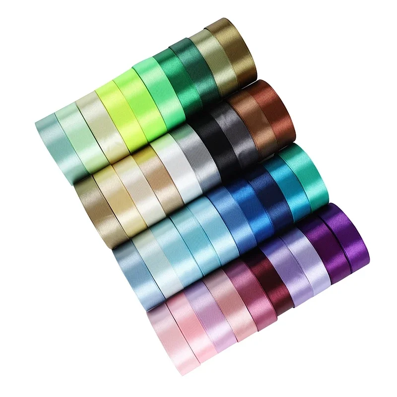 Elegant Silk Satin Ribbons for Crafts & Gift Wrapping - 22m Roll in Various Widths