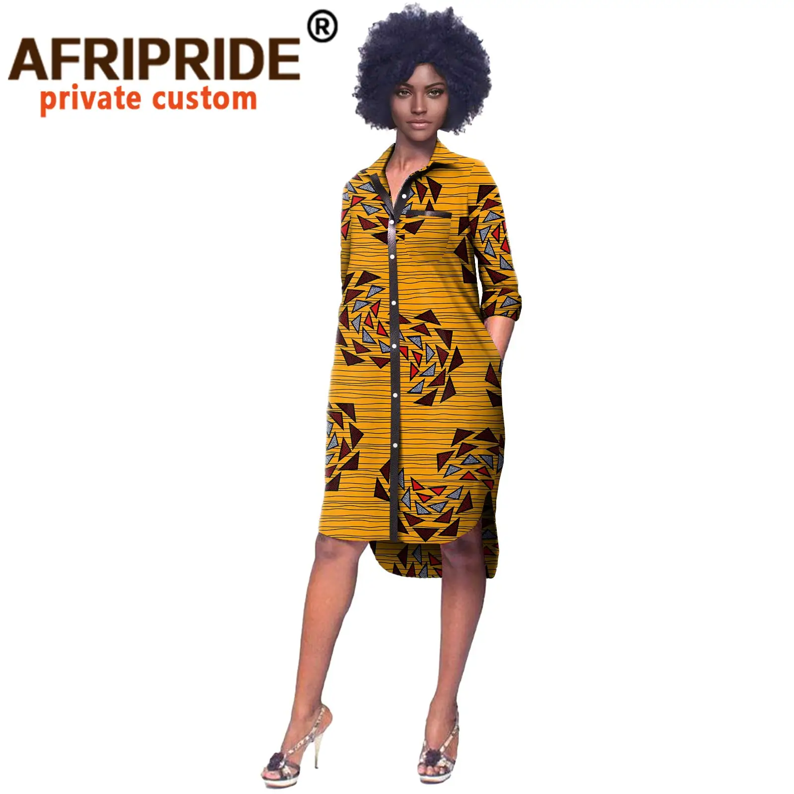 

2024 African Print Dresses for Women Plus Size Loose Casual Outfits Wax Attire Traditional Vintage Party Dress Ankara A2125002