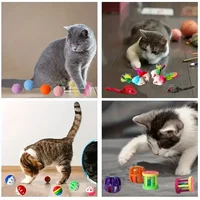 56pcs/28pcs/14pcs Cat Toys Mixed Pack. A Combination of Various Plastic Toys and Plush Toys Suitable for Multiple Cats To Play 5