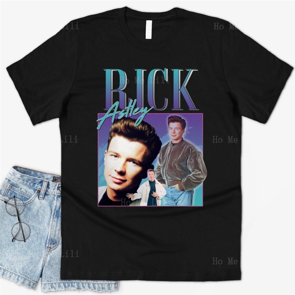 Fun British Music Icon T-Shirt Tribute Rick Astley Degli Anni '90 Del Leggendario Anni '90