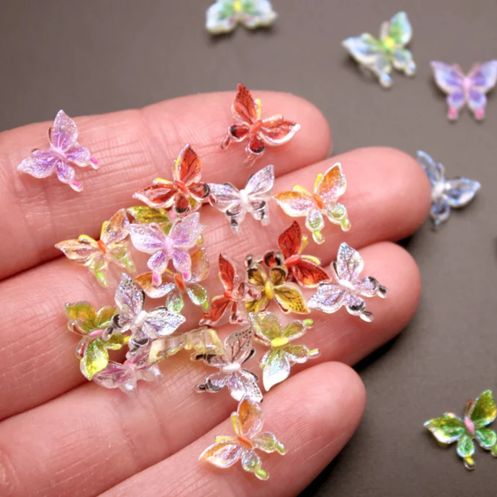 100 Micro Farfalle In Resina Colorate In Miniatura - Accessori Per Casa Delle Bambole, Giardini Fatati, Nail Art, Terrari E Crafting Fai Da Te
