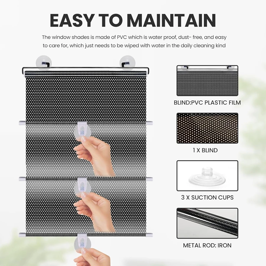 Blackout Blinds for Window Vertical Blinds Without Drill Blackout Roller Blind Curtains Drilling Rolls Shutter Black Out Home