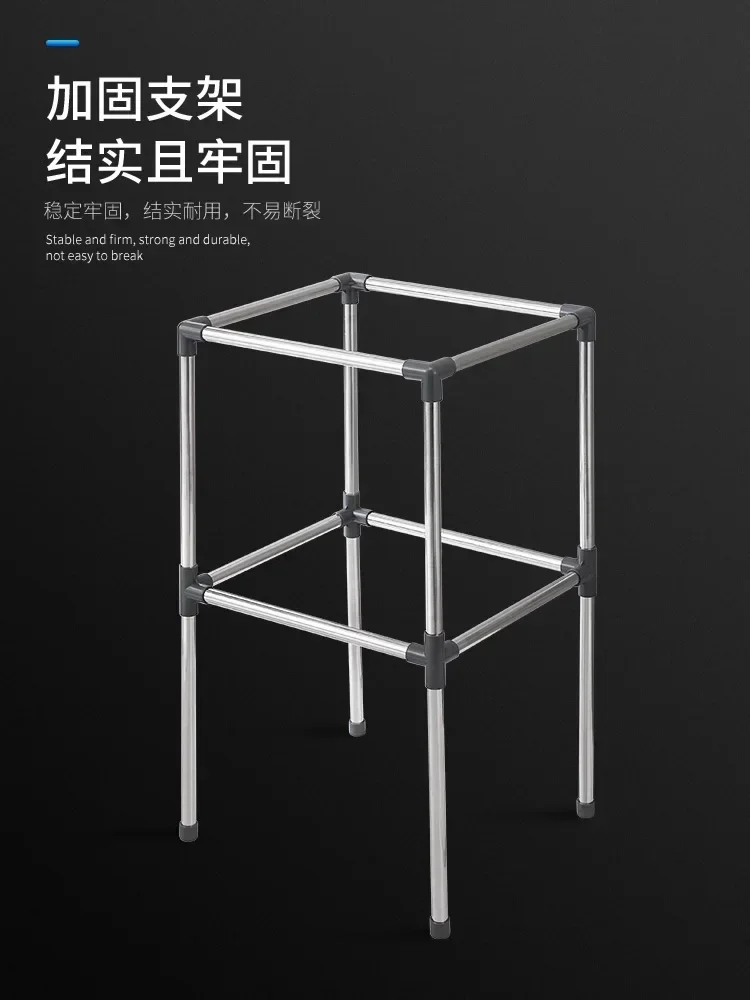Thickened stainless steel vegetable washing basin with single slot and bracket in the kitchen Dish sink sink
