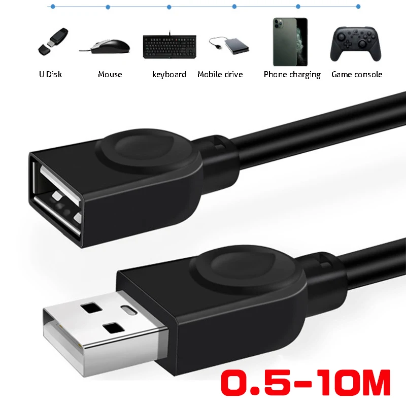 Double USB 2.0 type A Male to Male Computer Extension Cable High Speed  Adapter Connector Extender Cord Transfer Data Sync Line - AliExpress