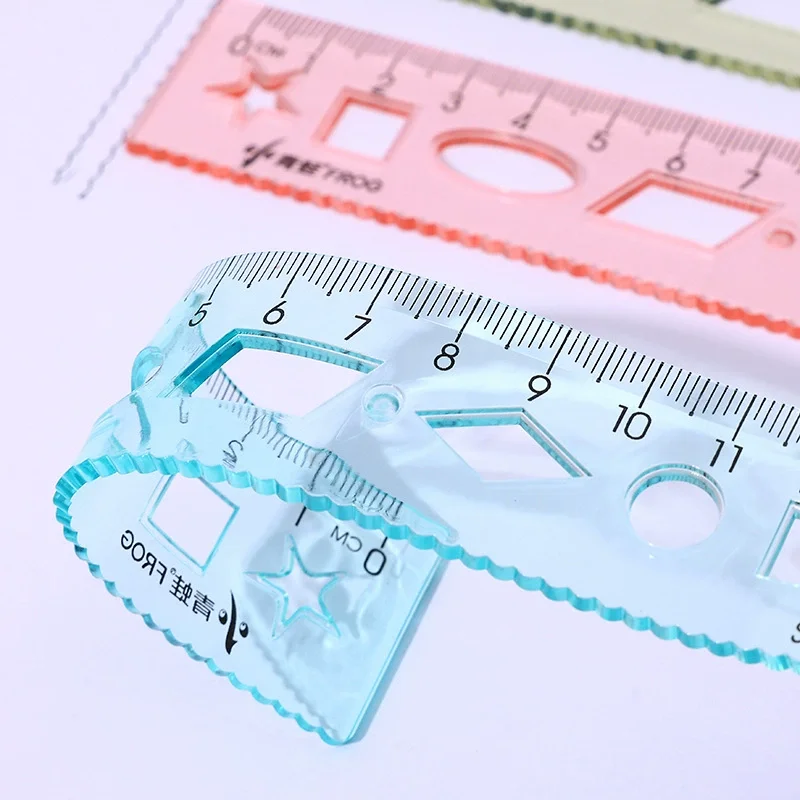 자, 문구류, 플라스틱, 부드러운, 투명, 휴대용, 다채로운, 학생용 자, 학교, 가정, 사무실용