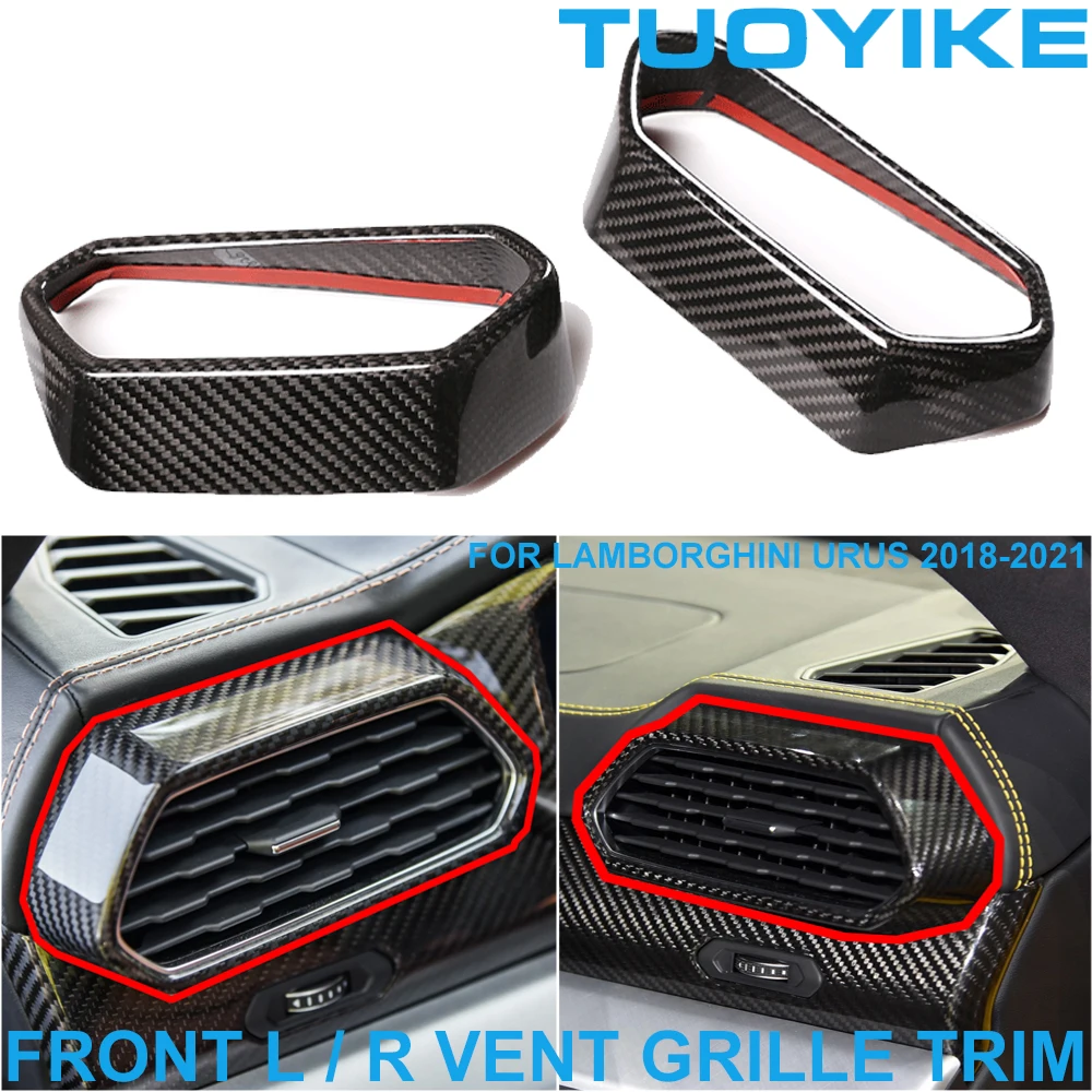 

Автомобильный Стайлинг из натурального сухого углеродного волокна передняя Левая Правая решетка вентиляционного отверстия решетка рама крышка отделка наклейка для Lamborghini Urus 2018-2021