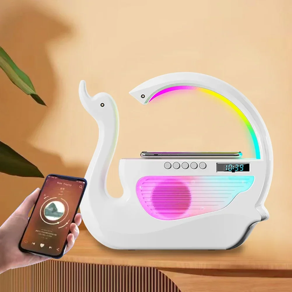 

Auto Shut Off Smart Humidifier BT Speaker 350ml Aroma Essential Oil Diffuser Wireless Charger Air Humidifier 7 Color Night Light