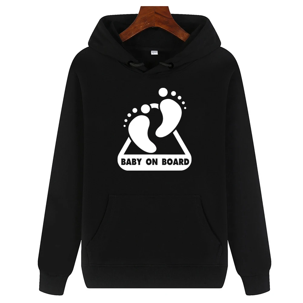 

Men Hoodies BABY ON BOARD Logo Letter Print Sweatshirts Male Cartoon Graphic Streetwear Long Sleeve Gothic Men Pullovers Hoodie