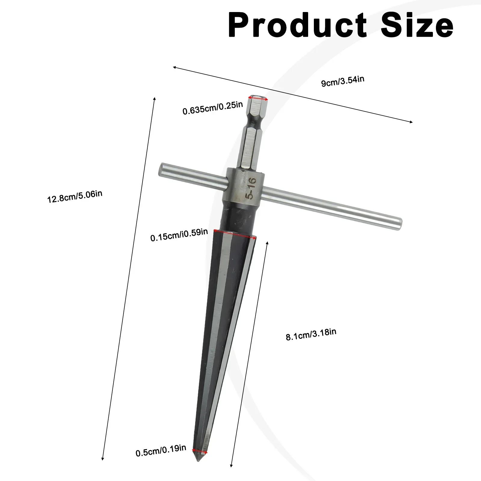 Hand Reamer HSS Reamer Steel Reamer Tools Cobalt Reamer Carbide Reamer 3-13mm Taper Reamer Deburring Enlarge Pin Hole Handheld Reamer T Handle 6 Flute Wood Metal Plastic Drilling Tools 5-16mm