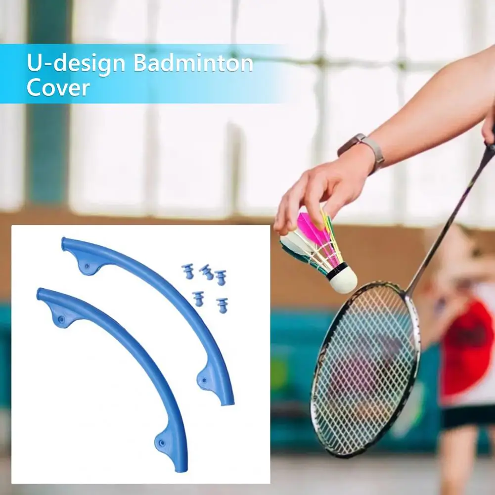 2Pcs Badminton Racket Protector U-Shaped Shock-absorbing Enhanced Performance Front Frame Head Curved Protection Sleeve цена и фото