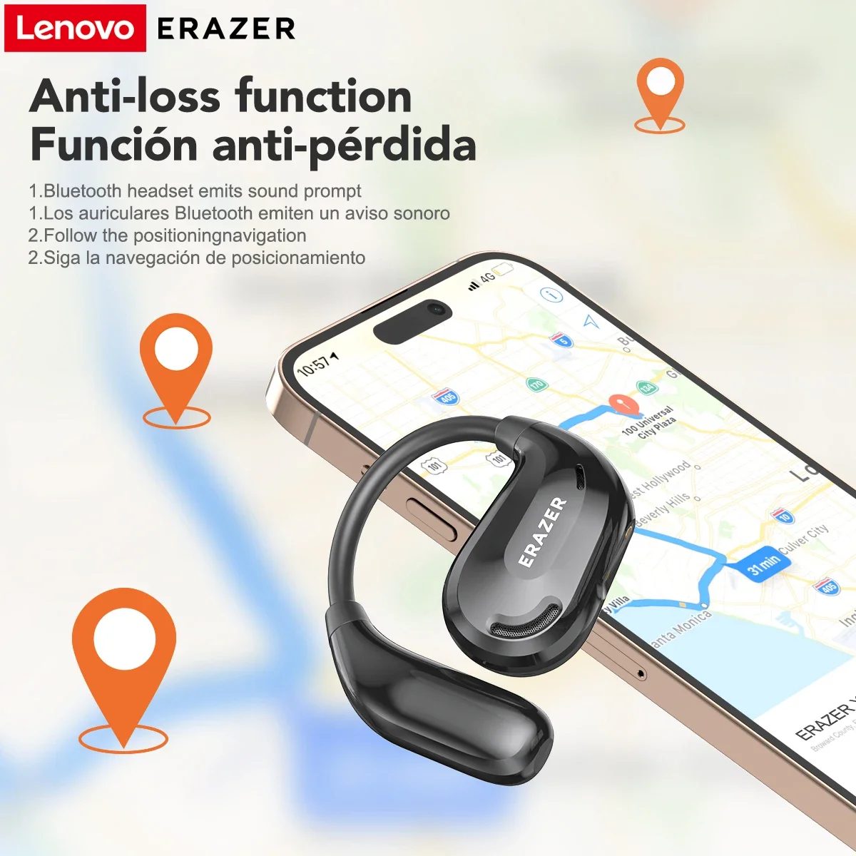 ERAZER XT66PRO Bluetooth Earphones ASMR Headsets DIY APP AI Translator Earbuds Wireless Headphones 13 Hours long life Display 4