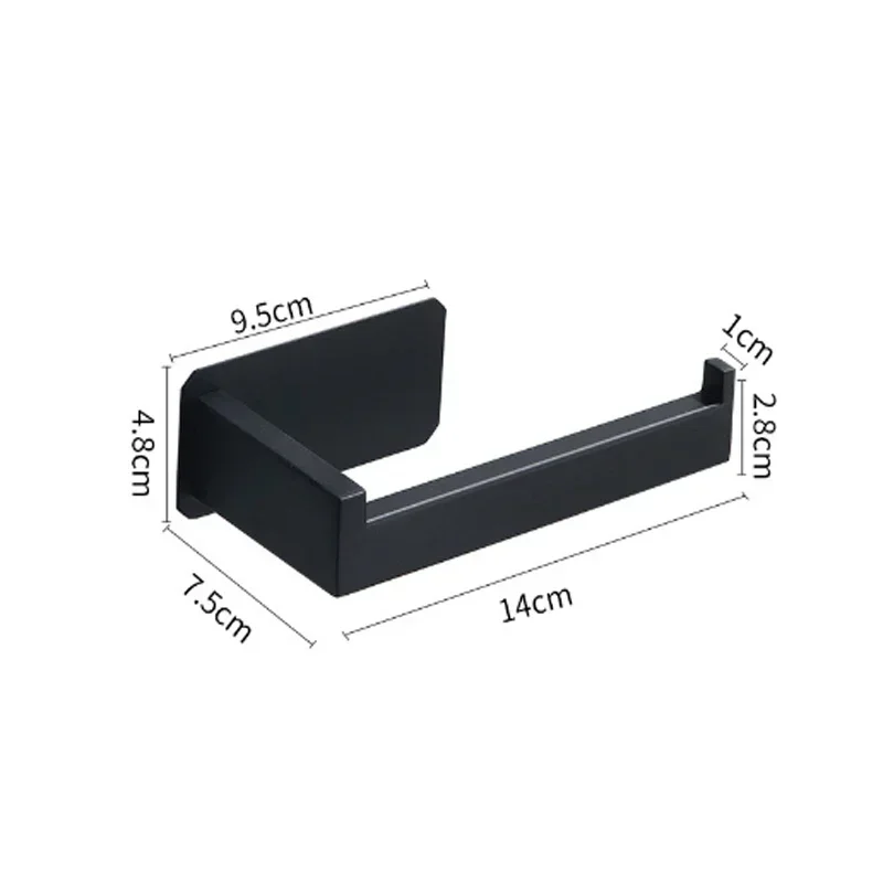 Stainless Steel Toilet Roll Holder Self Adhesive Bathroom Tissue Paper Holder Black Finish Easy Installation no Screw toilet roll holder toilet paper holder tissue holder