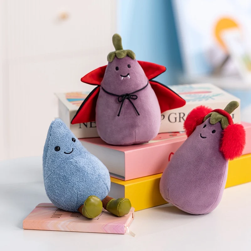 Jellycat Happy Raindrops Eggplant Plush – Soothing & Huggable Gift