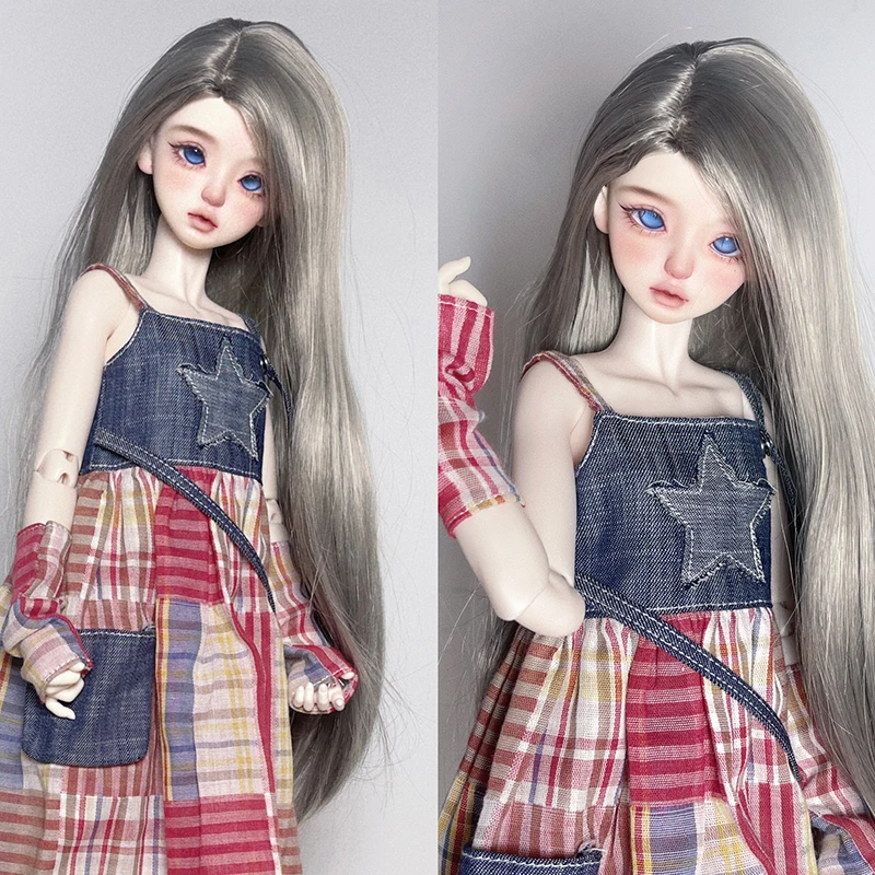 New Arrival (1/4 BJD Doll Clothes)  Suspender Star Denim Dress Off Shoulder Long Skirt for 1/4 SD MSD Dolls Accessories