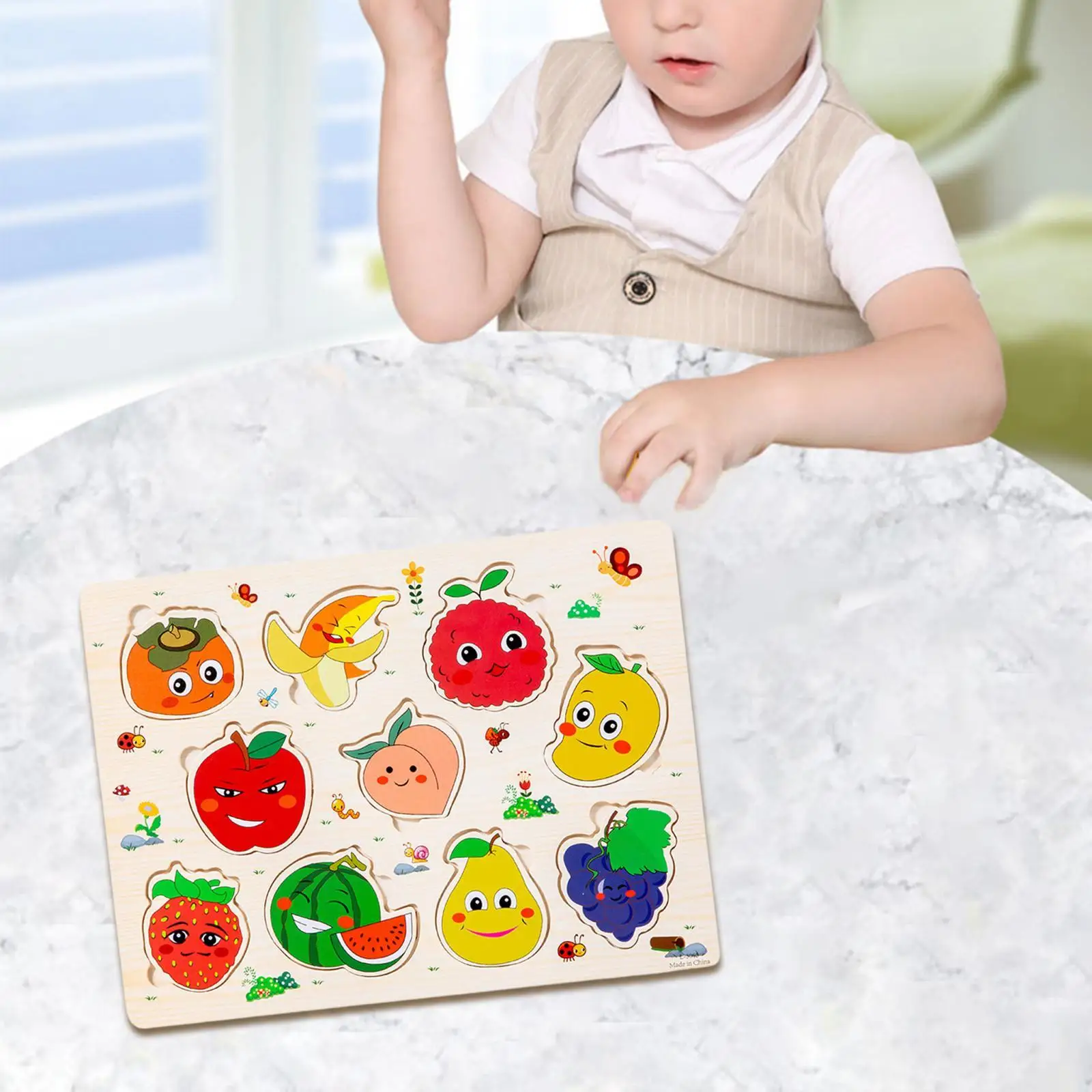 

Montessori Toy Wooden Shape Puzzles Preschool Educational Activity Kds Valentines Day Gifts for 4 5 6 Year Old New Year Gift