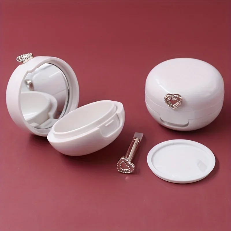 1pc Lip Balm Container with Mirror and Applicator - Portable Cream Packaging Case - Essential Beauty Product for On-the-Go