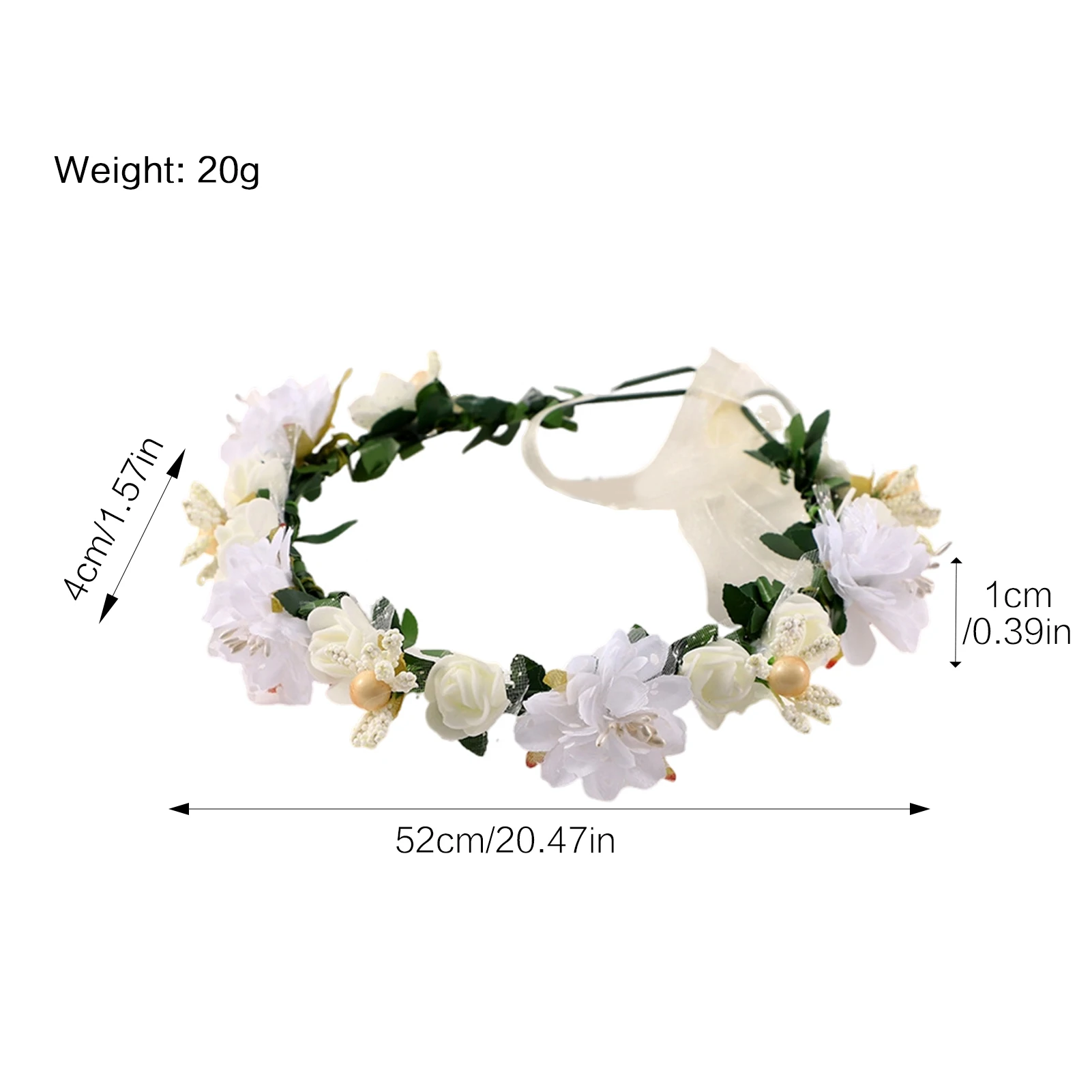 Fascia per capelli da sposa con fiori artificiali, ghirlanda floreale multicolore, accessorio fai da te per acconciature - Image 5