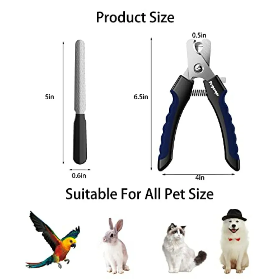 Professional Dog & Cat Nail Clippers with Safety Guard – Prevent Over-Cutting for All Breeds