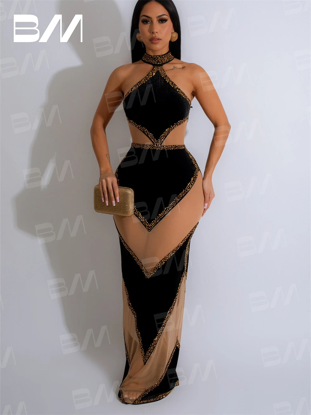 Charming Crystals Sequins Prom Dresses Sexy Illusion Black Mermaid Evening Party Gowns Long Women Pageant Dressing