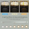 10 Led Lights, Dressing Vanity Table with Stool,Makeup Vanity with Lights, with 3 Drawers, 2 Cabinets & Long Storage Shelf 5