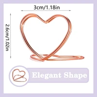 20pcs Double Heart Shape Metal Memo Holder Table Placecard Holder Photo Clip Card Stand Wedding Birthday Party Home Decoration 2
