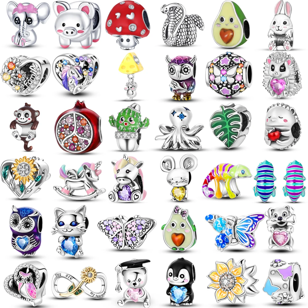 Charm Jewelry Beads Charms Animal Charm Jewelry Silver Charm Bead Charm Bead Sterling Silver Beads Charm Fit Original Pandora Bracelets Necklace