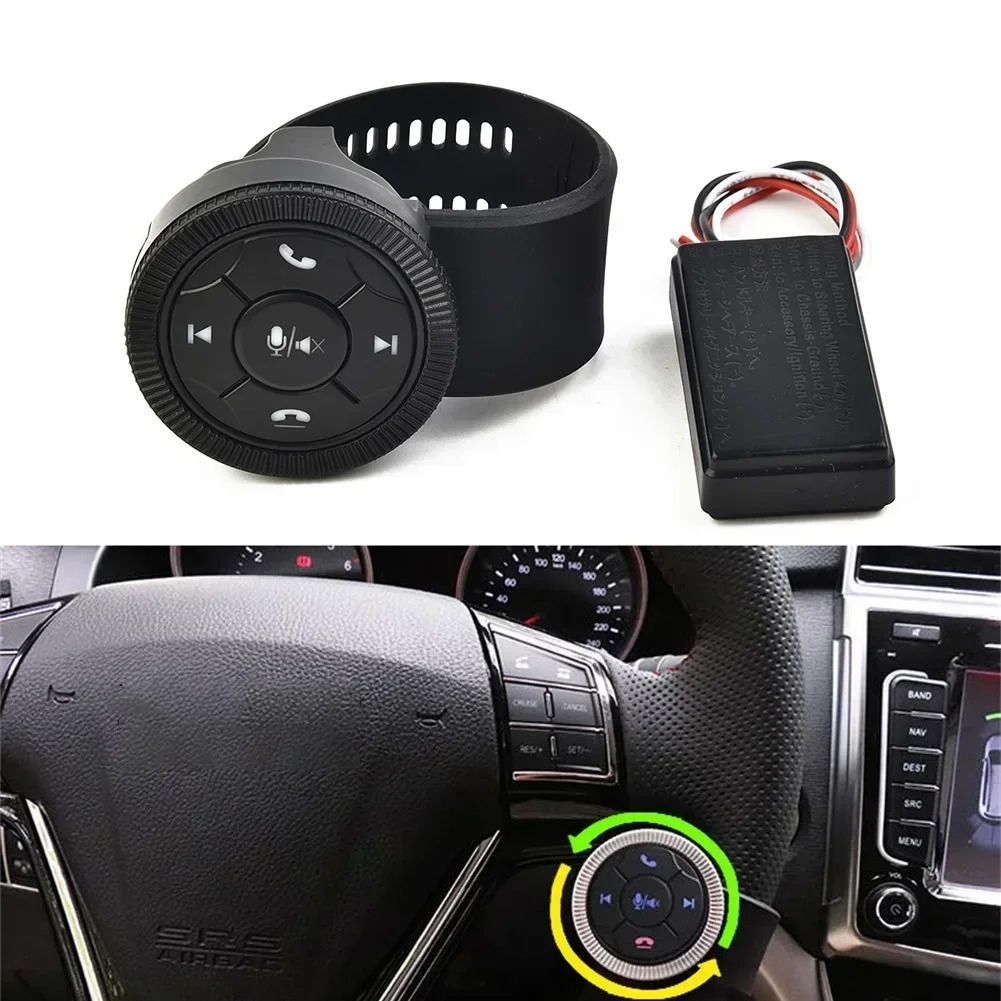 Wireless Bluetooth-Compatible Media Button Remote Controller Car Motorcycle Steer Wheel MP3 Music Play Accessories wireless remote control,wireless remote controller,wireless media remote,wireless media controller,media remote controller