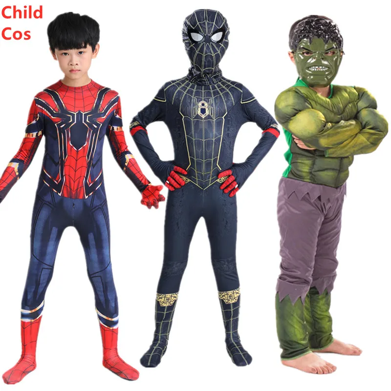 

Children's Spider-Man Hulk Iron Man Captain America Superhero Costume Kids Halloween Avengers Cosplay Jumpsuit