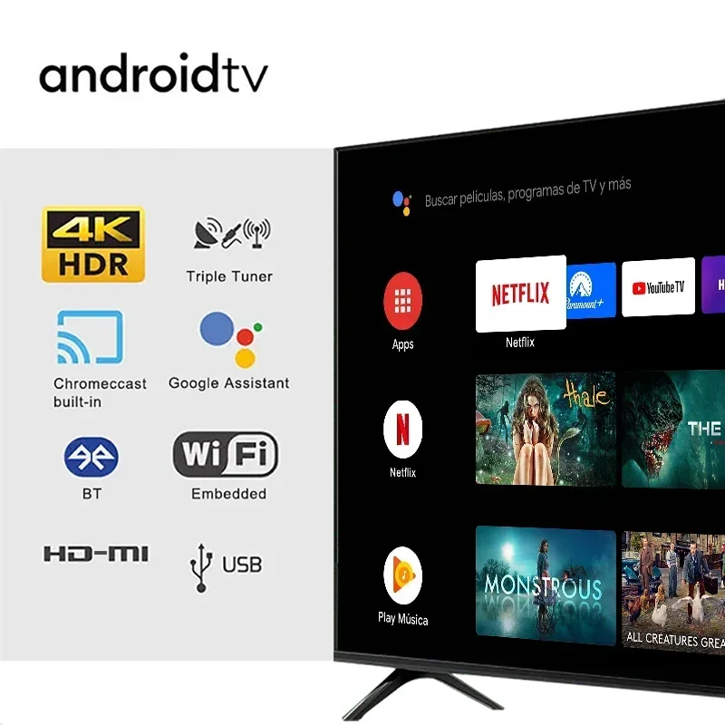 Cheap 43inch 4K UHD LED TV 50 Pouces Flat Screen Home Hotel LCD TV 55 65 75 Inch Smart
