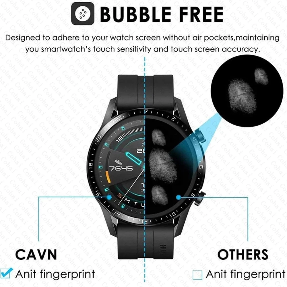 Premium Soft Glass Screen Protector for Huawei Watch GT Series - Smartwatch Accessory