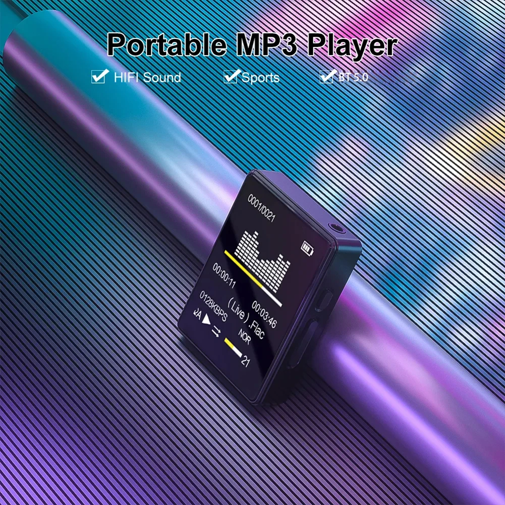 Portable MP3 Music Player Bluetooth 5.4 MP4 Walkman Full Touch Screen Music Stereo Speaker 8/16/32/64GB Mini MP4 Video Playback