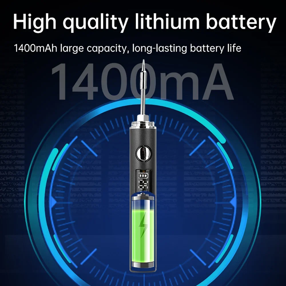 DC3.7V 2A USB Electric Soldering Iron Kit Type-C 5 Gears Temperature Adjustable 260-420 C Mini Soldering Iron Welding Tools