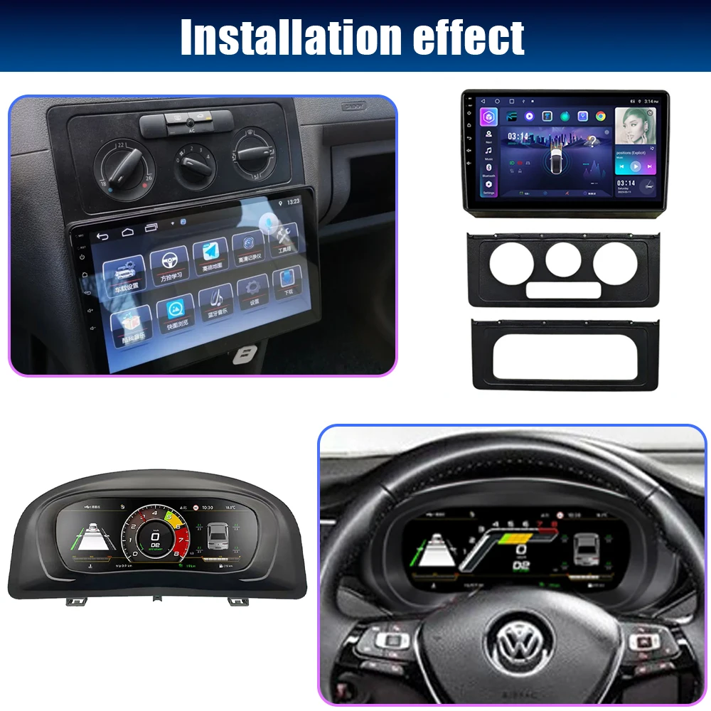 Navidigital 10,25 Auto LCD Digital Dashboard Cluster Für VW Caddy 2003-2020 Panel Cockpit Android-player Karte Navigation radio – Detail 4