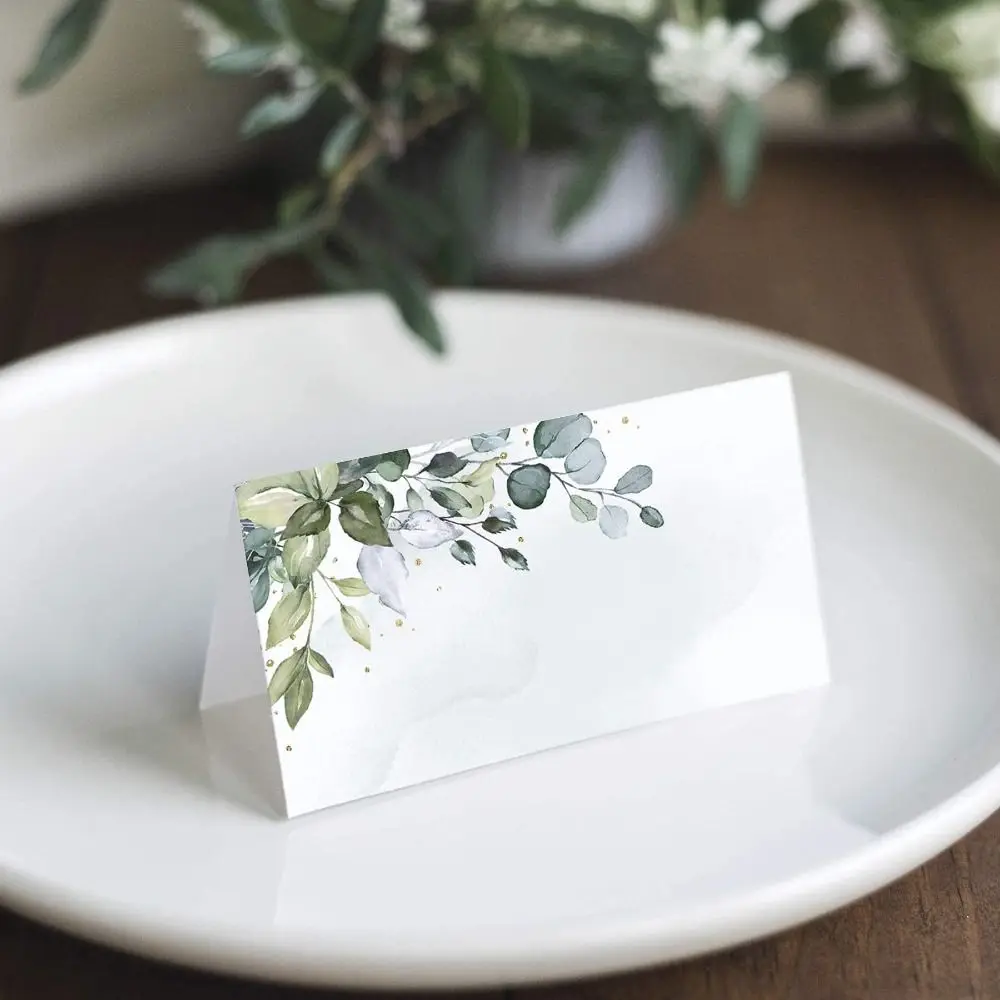 Table Place Cards 10pcs Folded Blank Printing