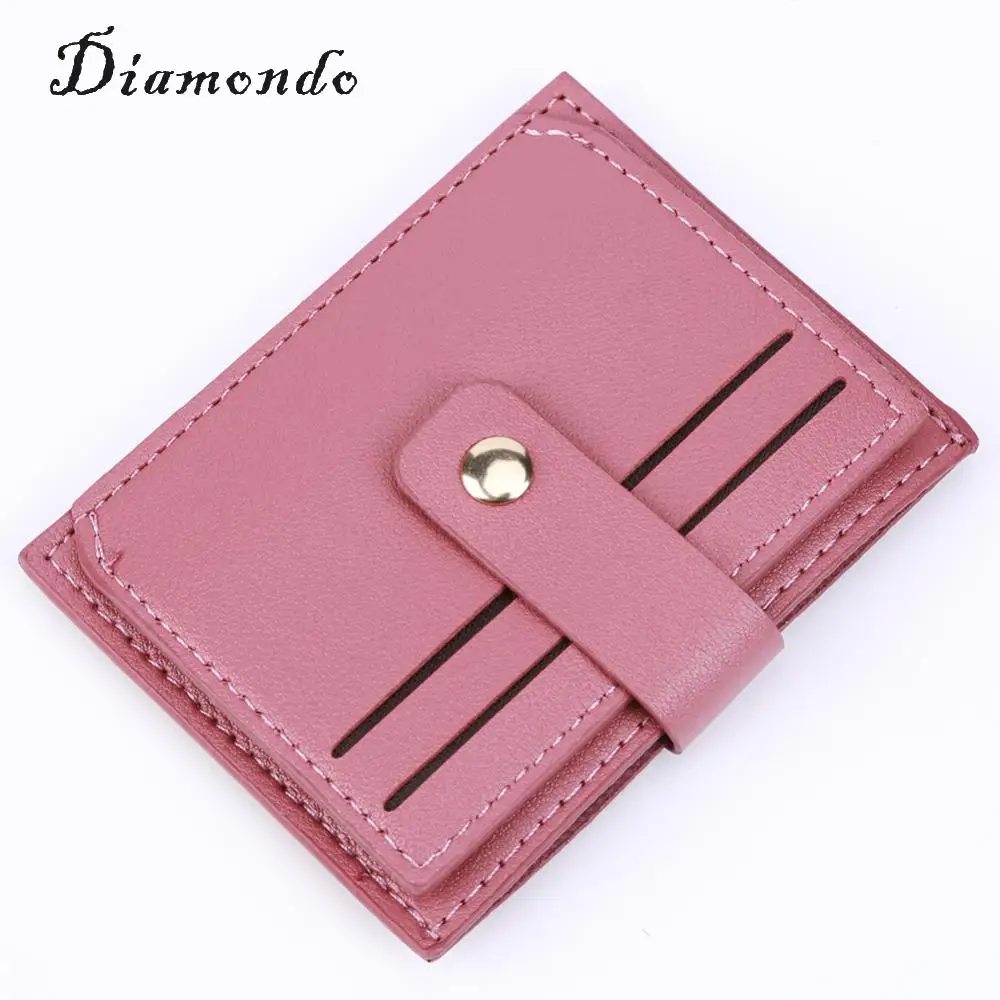 Women Wallet Simple Solid Leather Multi-Slots Small Purse Card Bag Holder 3