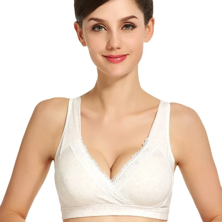 Maternity Breastfeeding Bra Wireless Vest Cross-type Nursing Bras Cotton Cloth Anti-spill Breast Feeding Bra 2