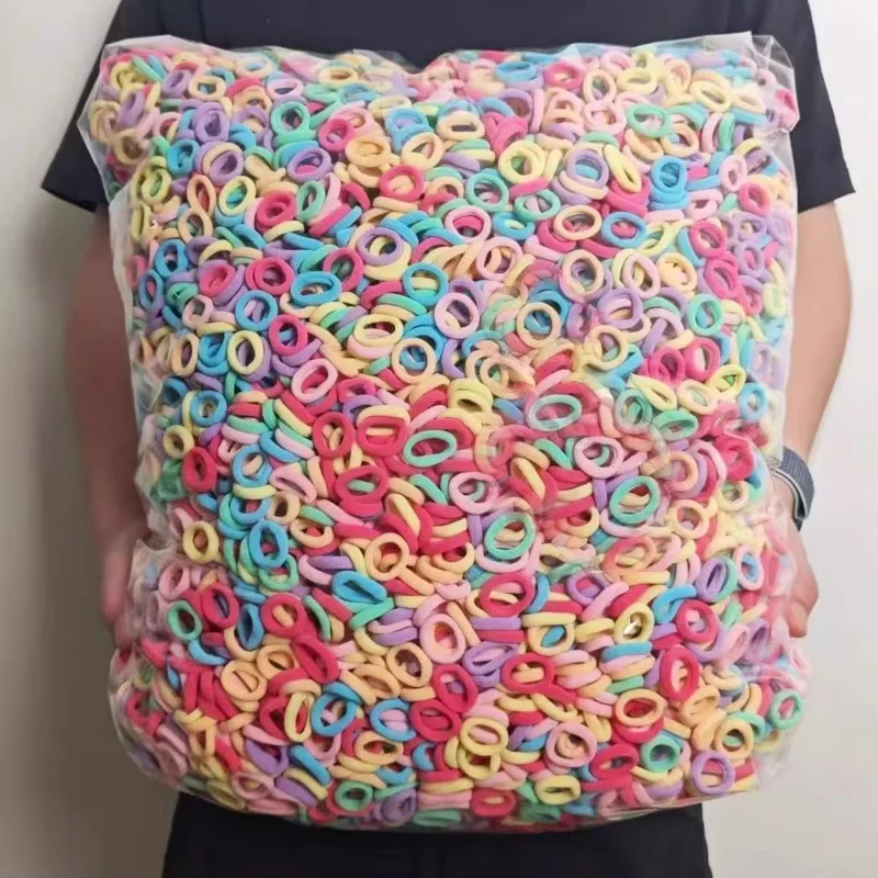 100/200pcs Girls Colorful Nylon Elastic Hair Ties Women Scrunchie Ponytail Holder Rubber Hair Bands Children Hair Accessories