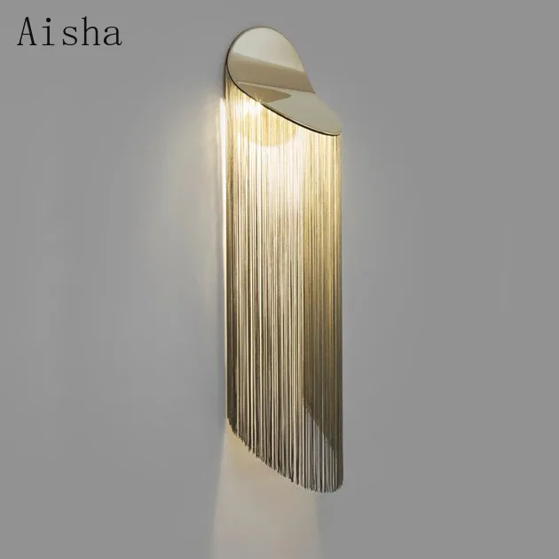 

Modern Art Tassel Wall Lamp Gold / Chrome Sconces Simple Living Room Background Light Corridor Bedroom Bedside Led Home Decorat
