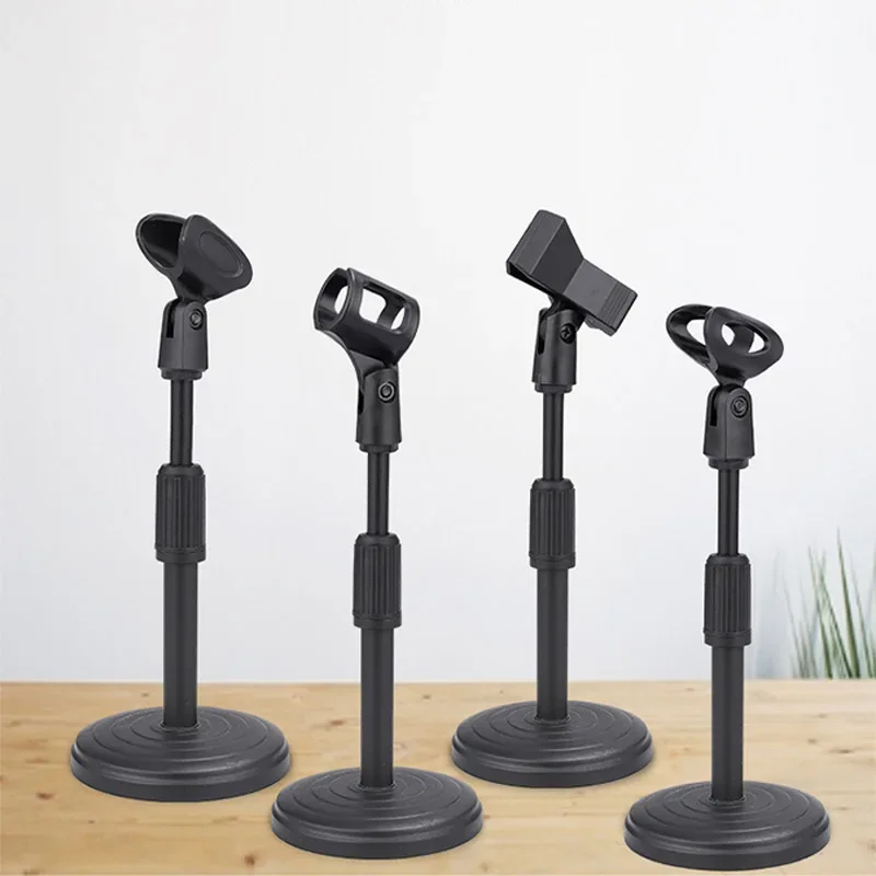 Desktop Microphone Stand Upgraded Adjustable Table Mic Stand with Base Micro Microphone Holder Mic Clip for Podcasts Singing microphone stand