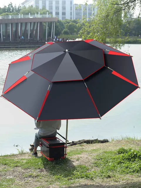 Зонт от солнца и патио, двухслойный Складной садовый зонт для защиты от солнца, для рыбалки и пляжа 2