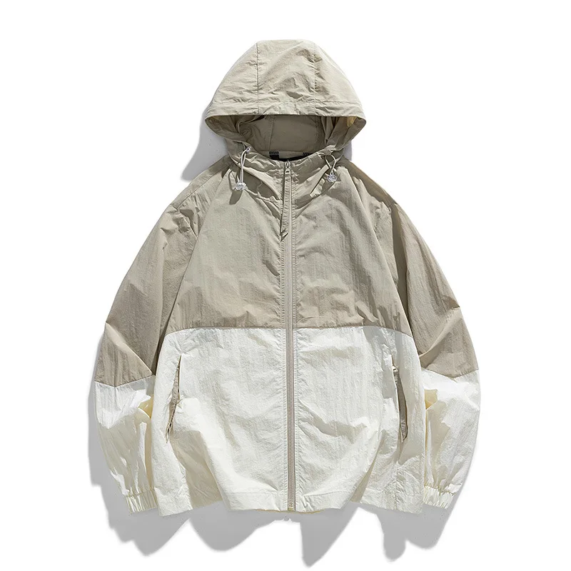2024 Summer Patchwork Sunscreen Suit for Men's Summer Ice Thin Cool Jacket Casual Couple Outfit Jacket