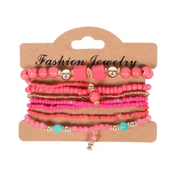 Vibrant Bohemian Handmade Beaded Bracelet Set for Women - Colorful Summer Jewelry Accessories (BR112 - 5)