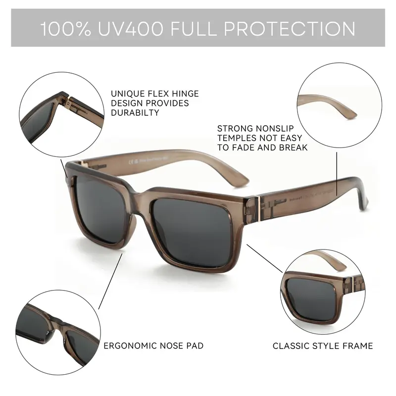 ZENOTTIC Retro Rectangle Sunglasses for Men Women