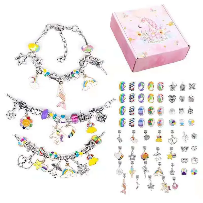 Charm Bracelet Making Kit Jewelry Making Supplies Beads Unicorn Mermaid  Crafts Gifts Set For Girls Teens Age 8 12, High-quality & Affordable