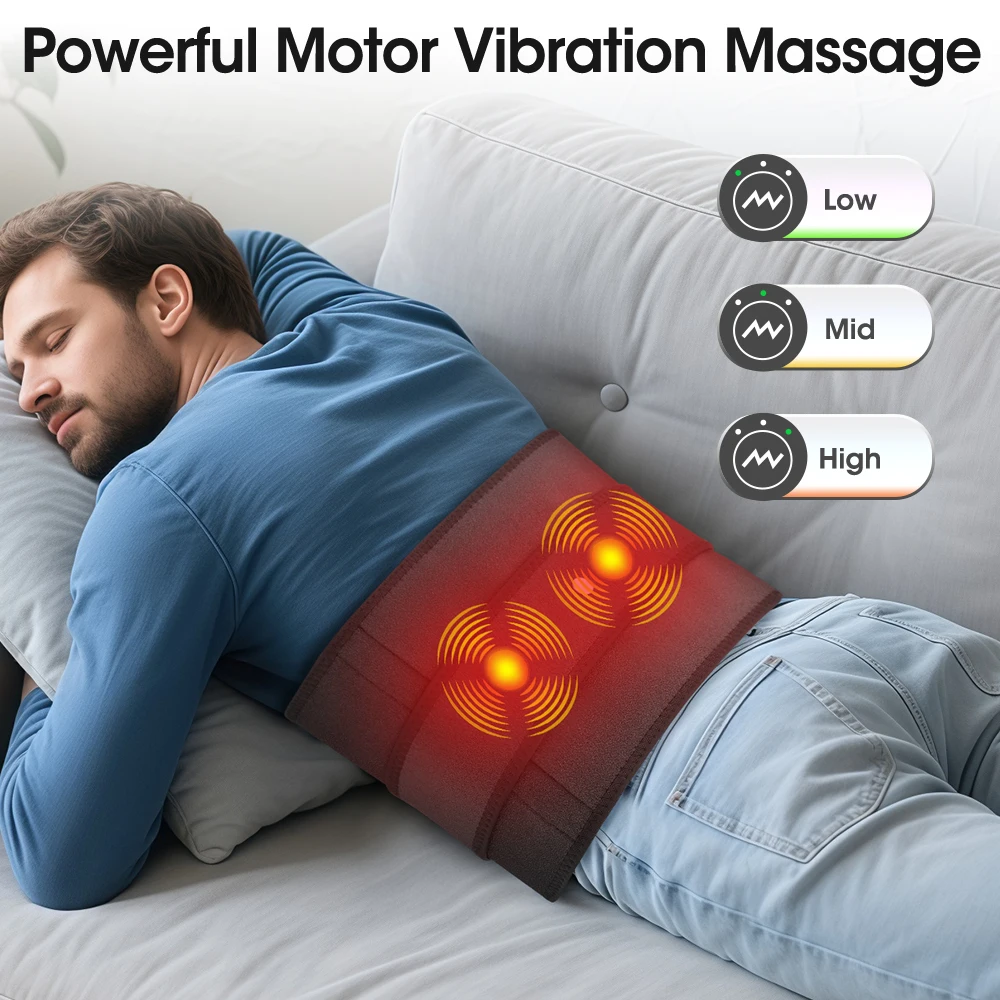 Heatable Lumbar Support Massager Waist Belt Comfortable Back Office Workers Home Use Health Care Waist Massage