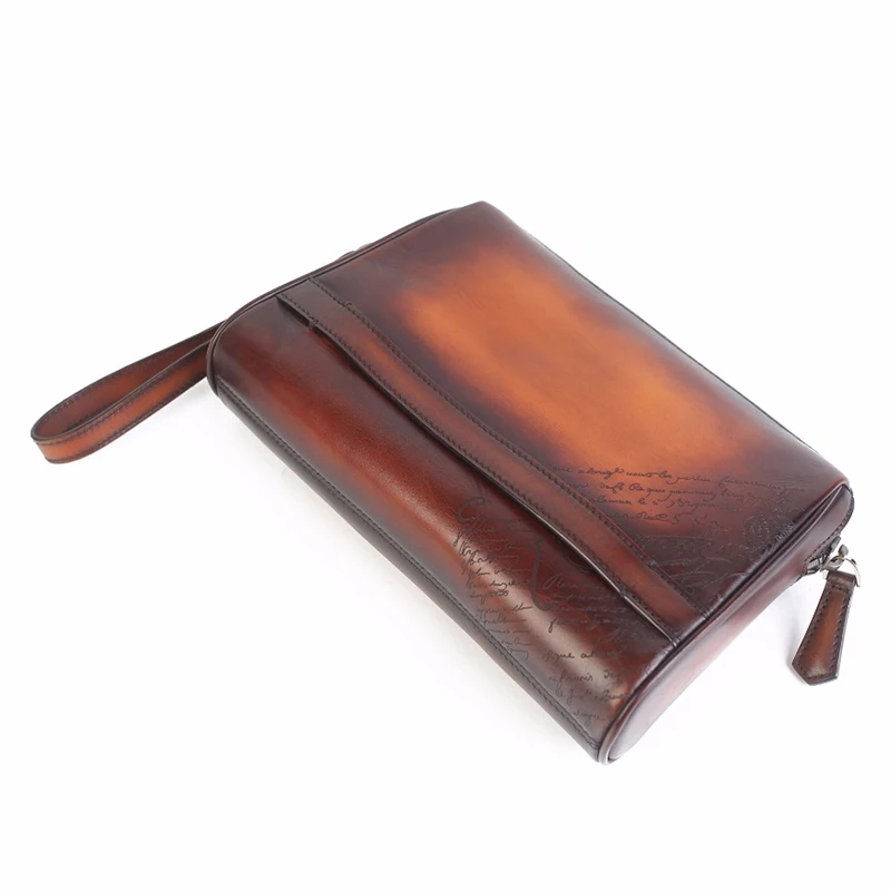 DIMY 2023 New Men's Clutch Men's Trendy Brand Casual Business Clutch Bag Large Capacity Envelope Handbag Men's Genuine Leather M