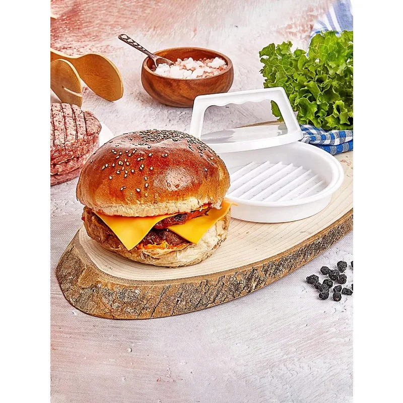 3-in-1 Burger Press Maker with Non-Stick Design - Stuffed Patty Mold for BBQ Grilling, Easy-Clean Kitchen Tool Accessory