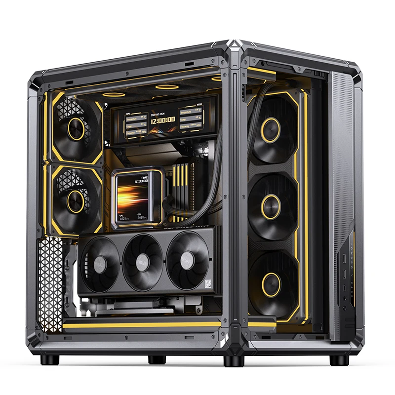 존스보 A50 PCIe 5.0 수직 그래픽 카드 홀더 알루미늄 GPU 마운트 (라이저 케이블 길이 175mm) 고속 회색 PC 케이스용
